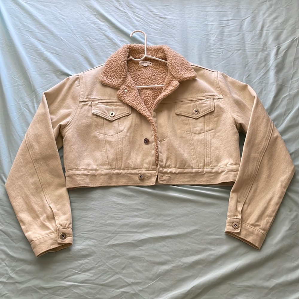Superdown Tan/Cream Sherpa Jean Jacket